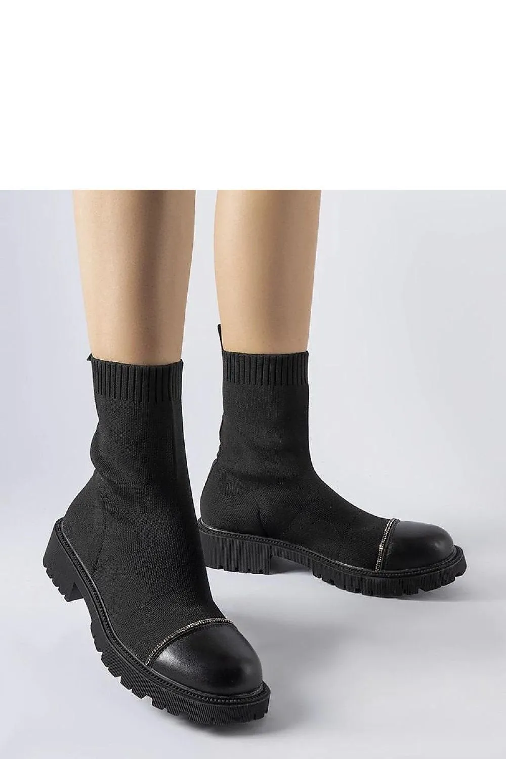 Beige sock boots with Vail zircons