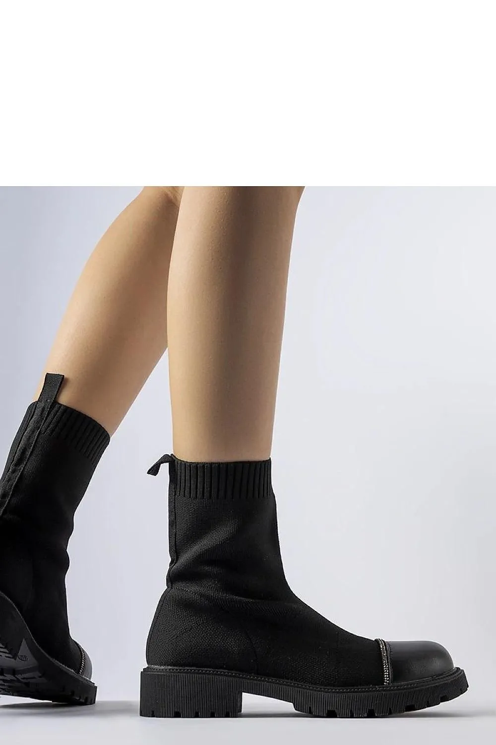 Beige sock boots with Vail zircons