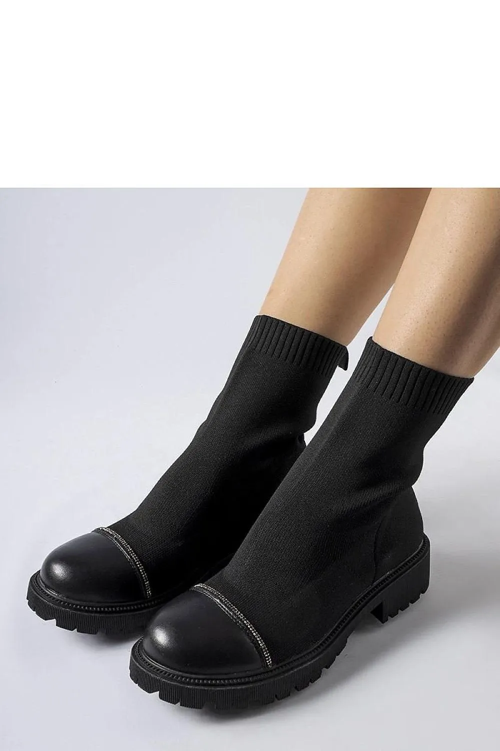 Beige sock boots with Vail zircons