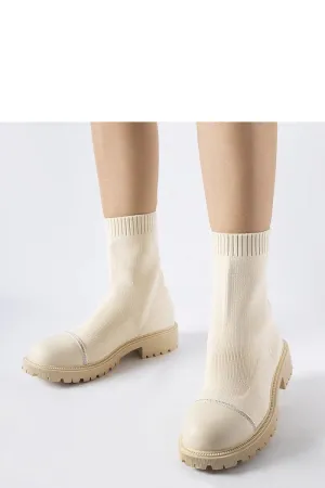 Beige sock boots with Vail zircons