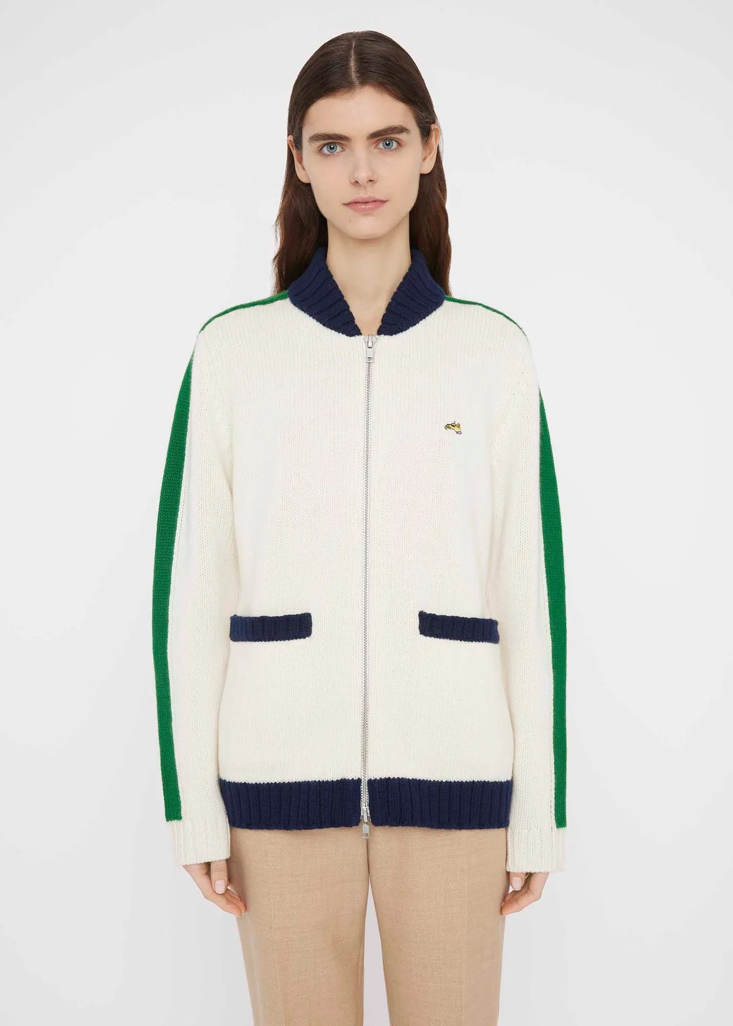 Bella Freud Bomber Jacket Cream / Green