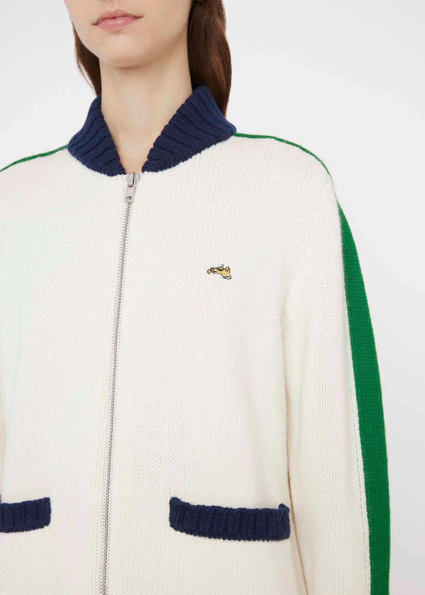 Bella Freud Bomber Jacket Cream / Green