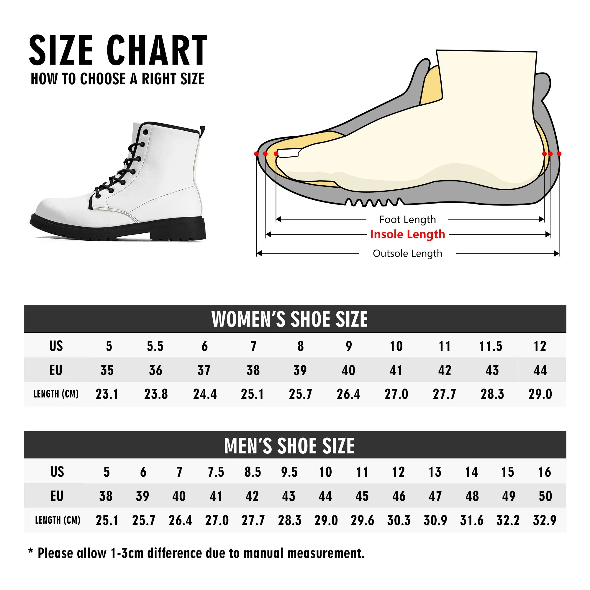 Black & White Checkered Womens Vegan Combat Boots