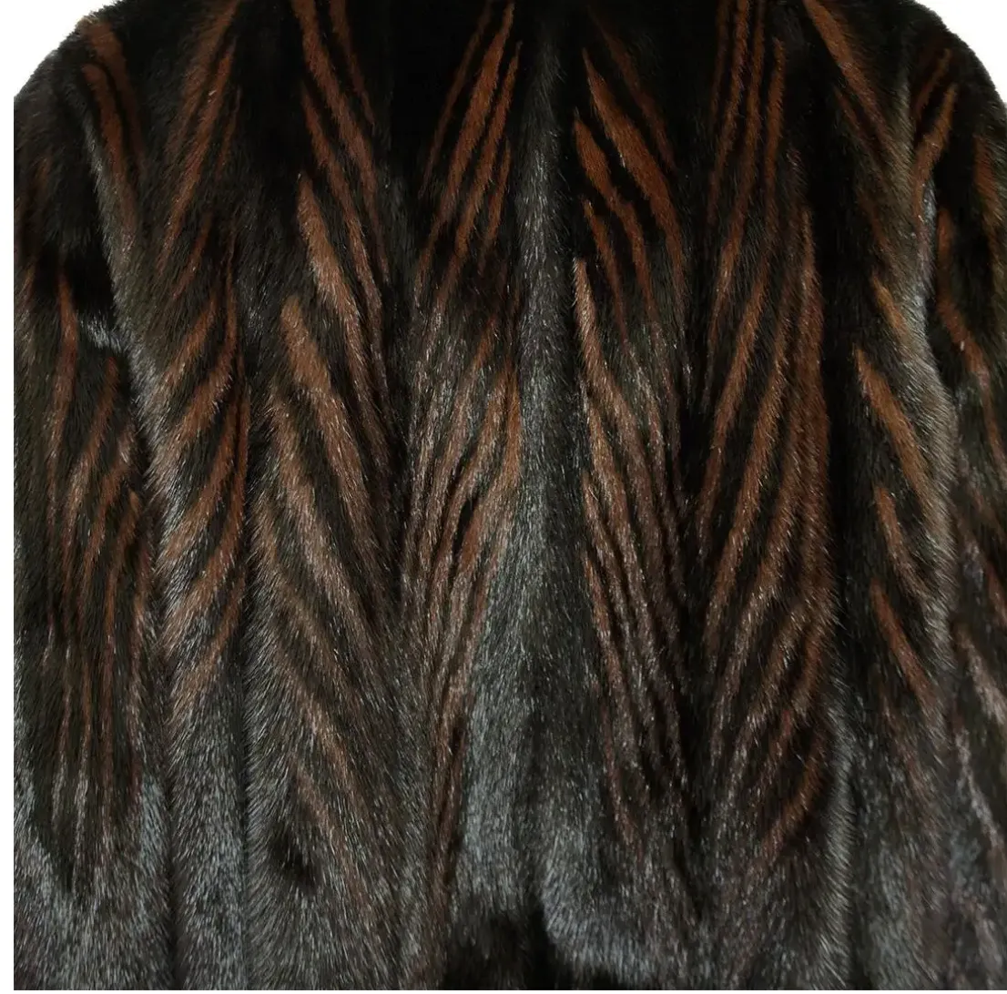Black and Brown Mink Fur Bomber Cardigan/Jacket