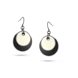 BLACK AND CREAM  EARRINGS #SE16850 BLK/WHT (GE17)