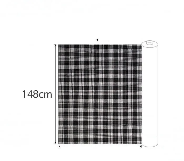 Black and White Checker Fabric, Tartan Plaid Cotton Fabric, Yarn Dyed Fabric, Vintage Look Fabric Quality Korean Fabric - By the Yard /52185