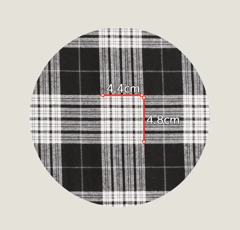 Black and White Checker Fabric, Tartan Plaid Cotton Fabric, Yarn Dyed Fabric, Vintage Look Fabric Quality Korean Fabric - By the Yard /52185