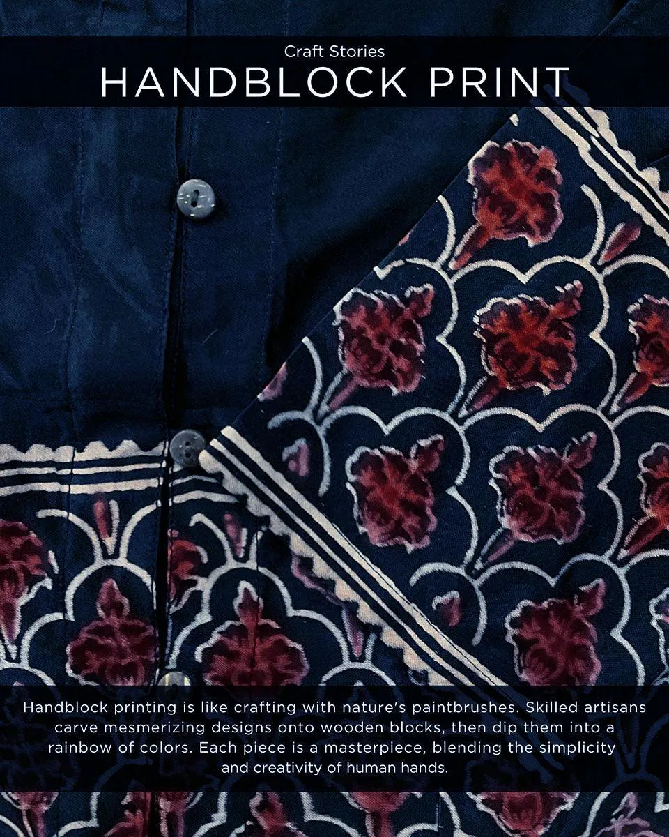 Black Blockprinted Crop Top Mashru Silk Blouse