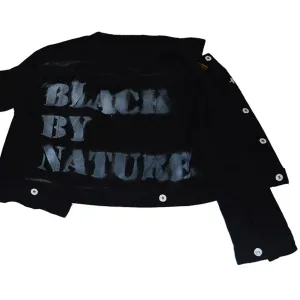 Black By Nature Custom Spray Paint Levi Denim Jacket