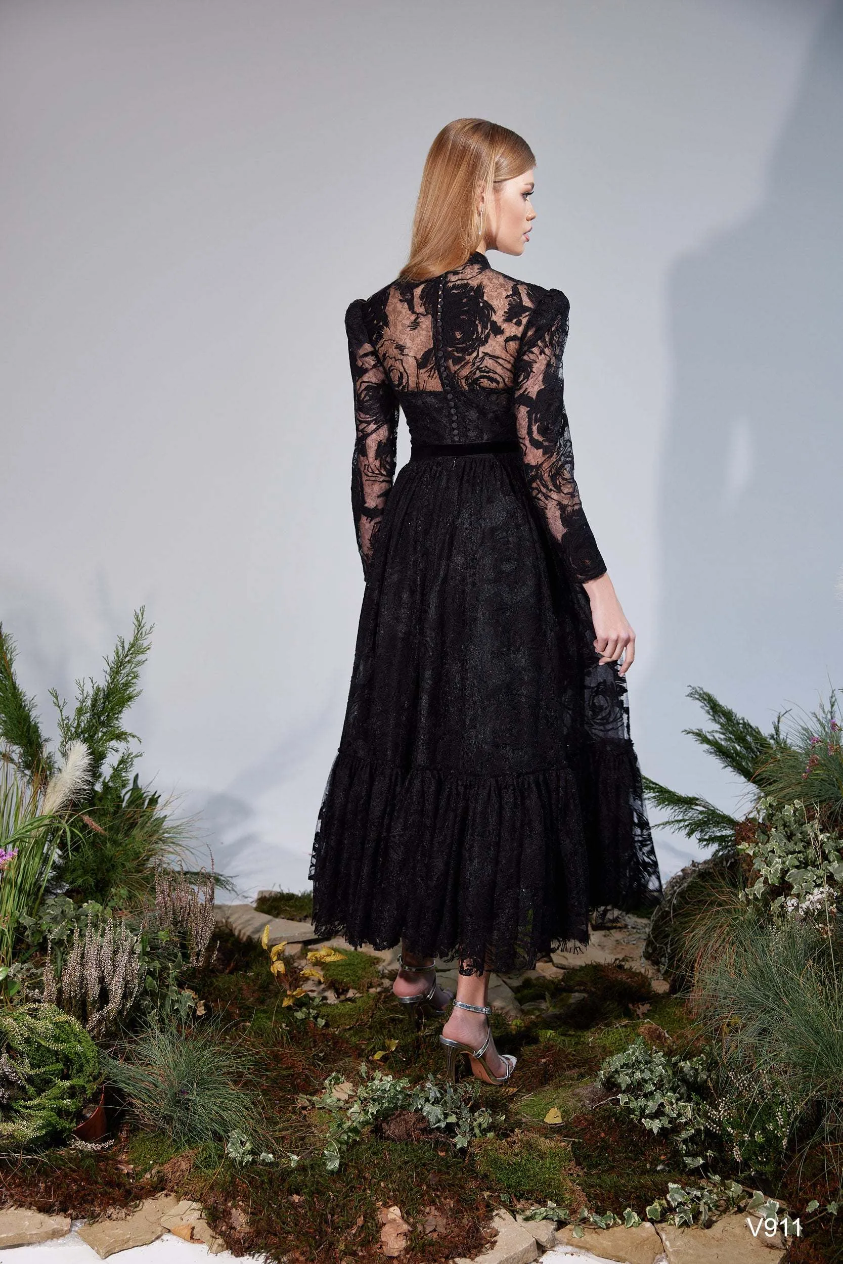Black cocktail dress with sleeves | Gothic party dresses | KatrinFAVOR