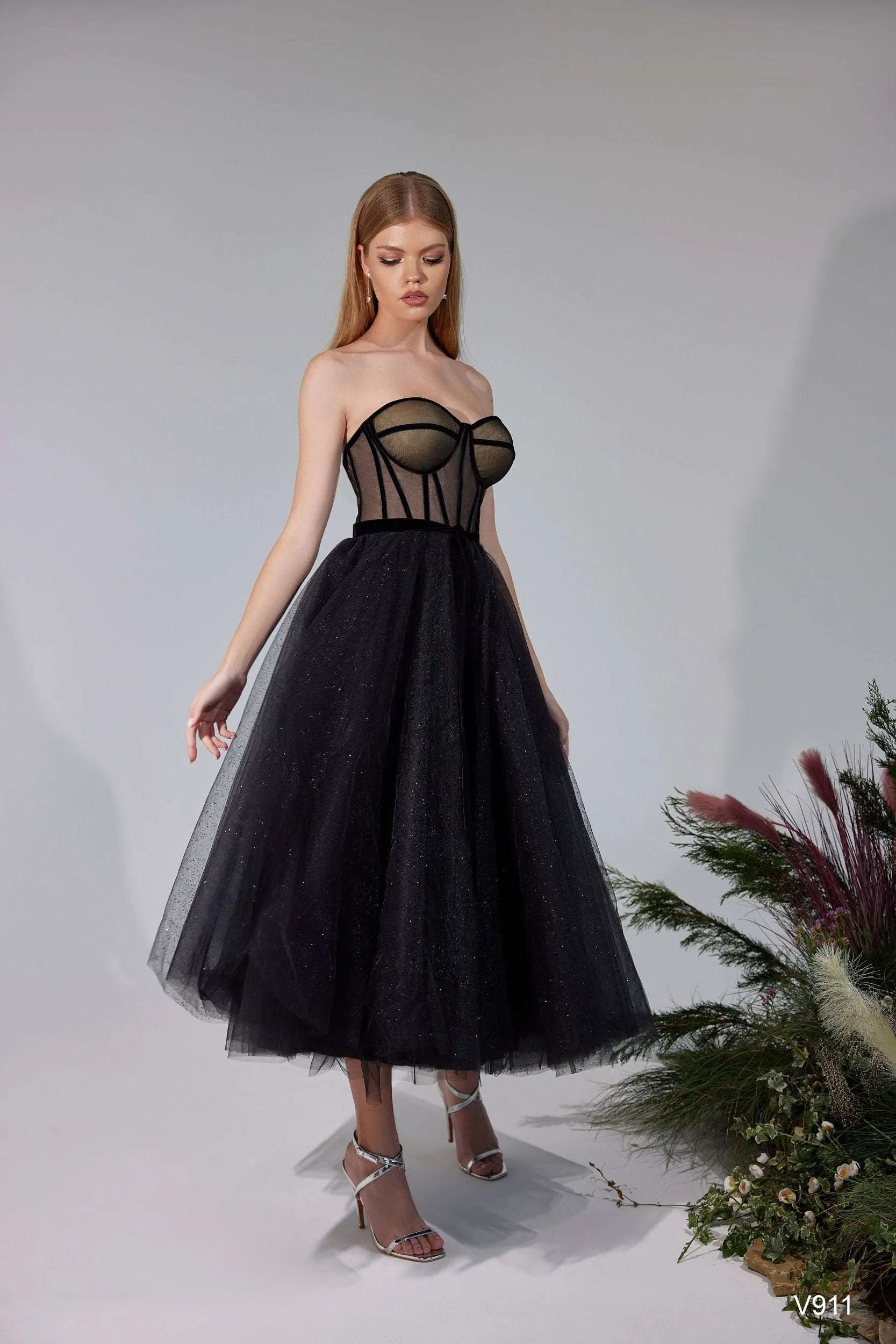 Black cocktail dress with sleeves | Gothic party dresses | KatrinFAVOR