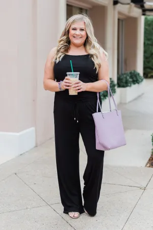 Black Drawstring Jumpsuit