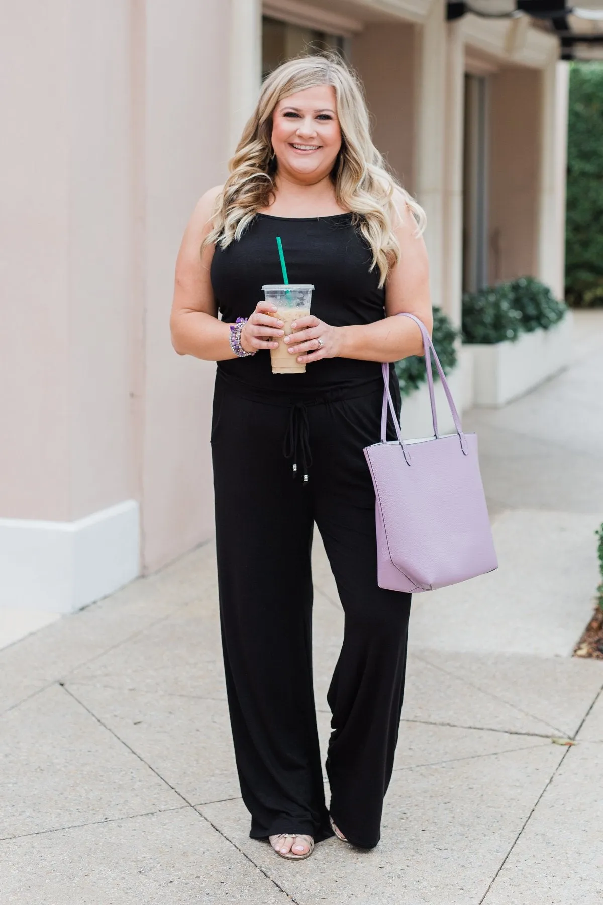Black Drawstring Jumpsuit