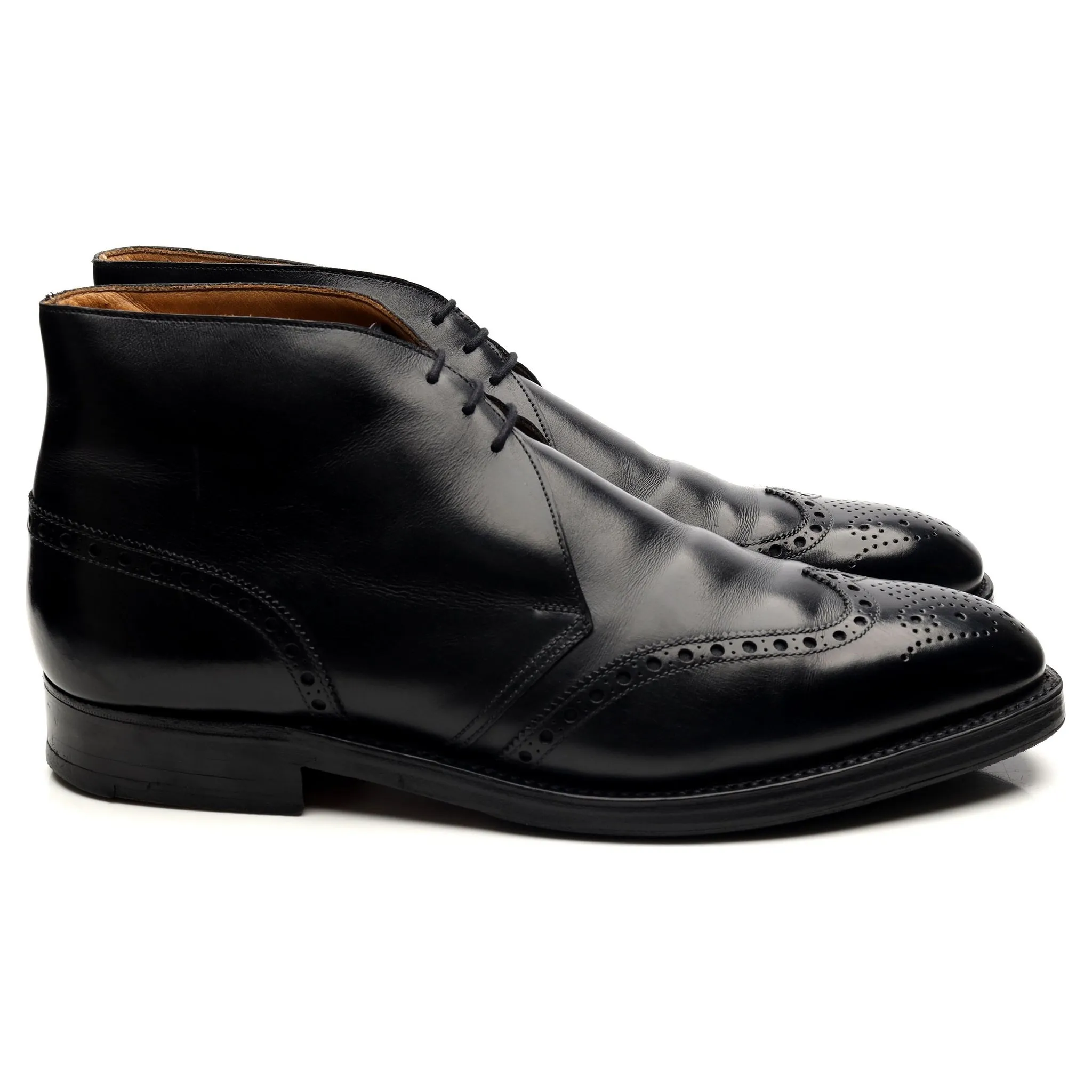 Black Leather Chukka Boots UK 10 E