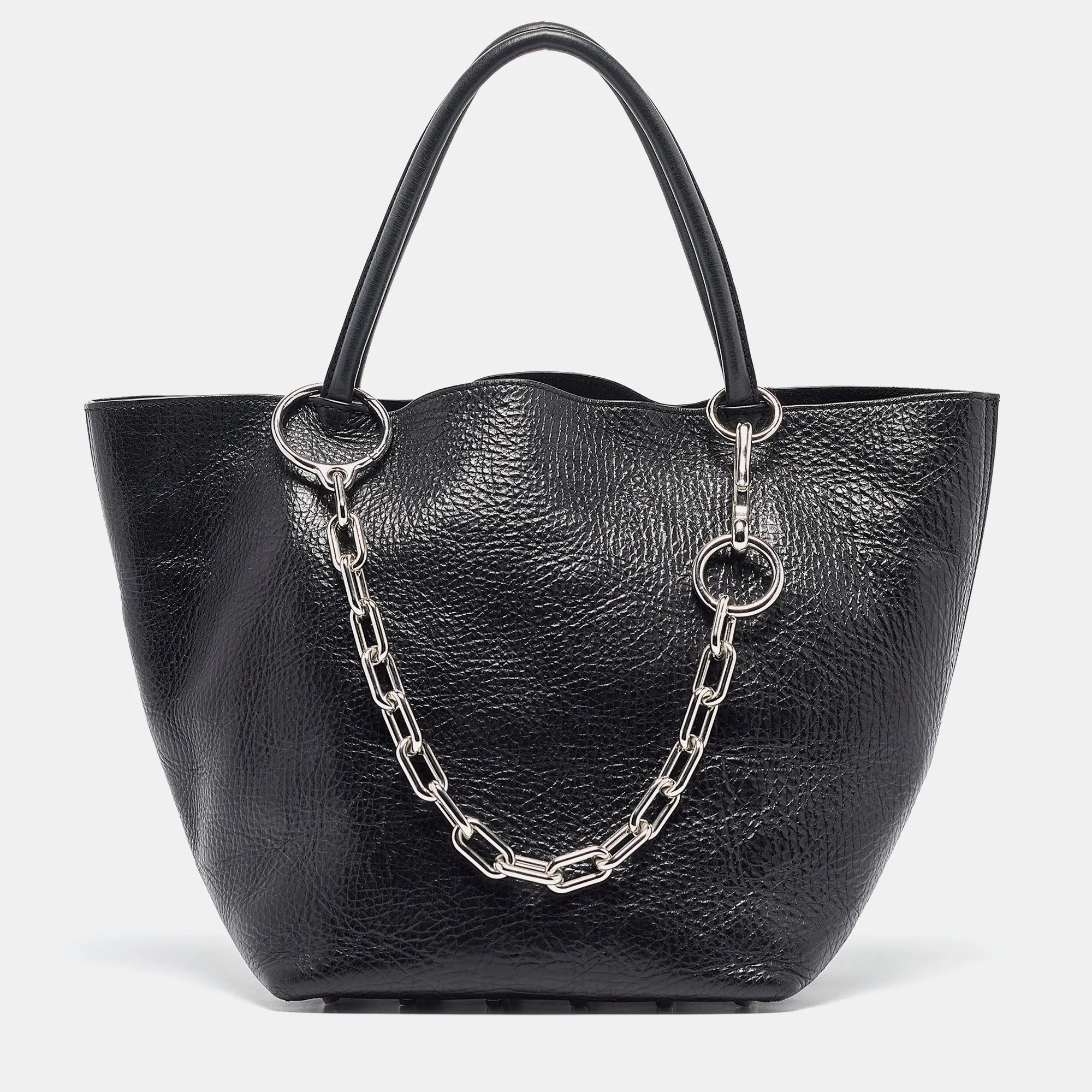 Black Leather Runway Roxy Bucket Bag