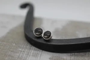 Black Moonstone Earrings - 6mm studs