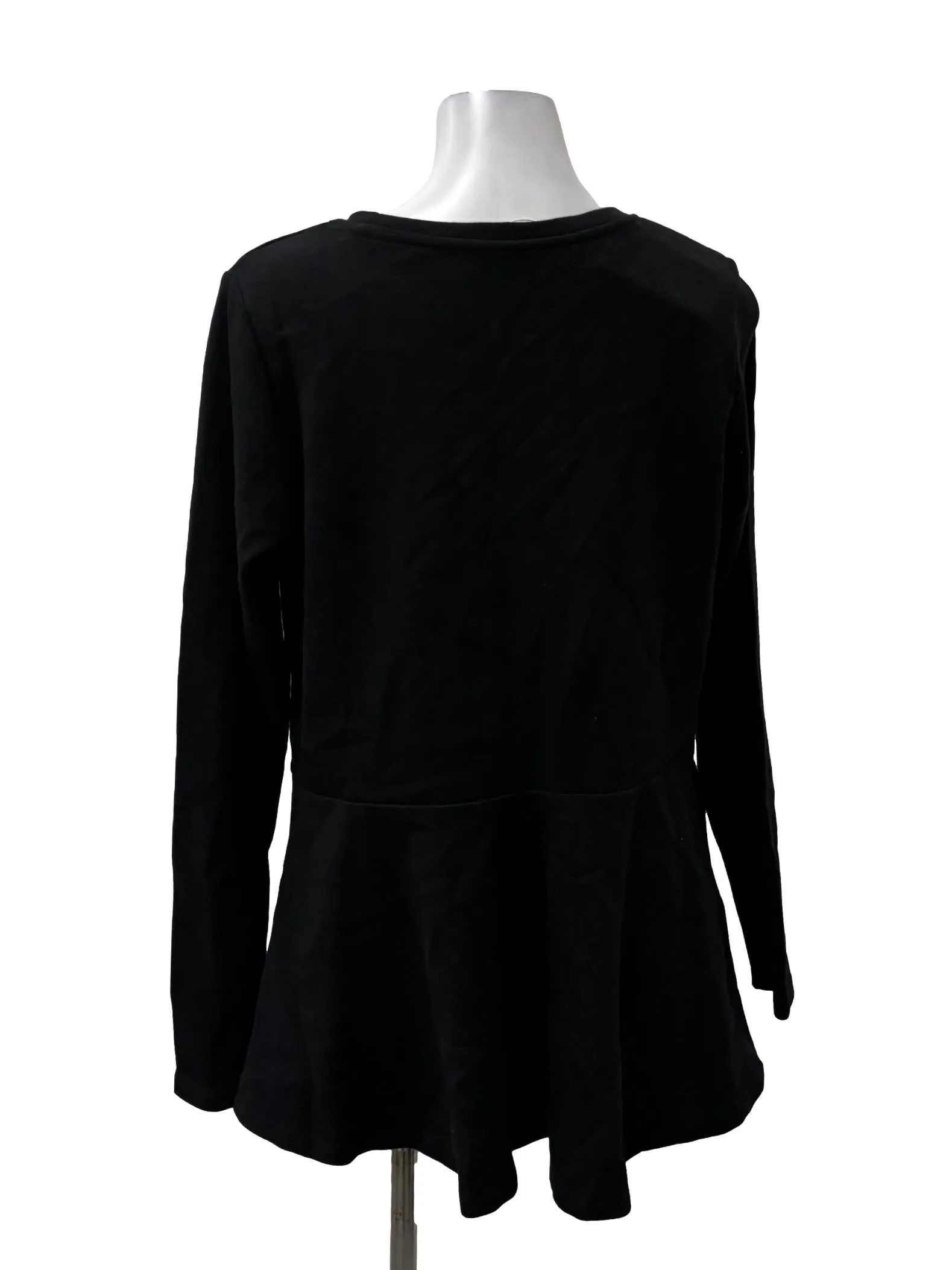 Black Roundneck Peplum Top