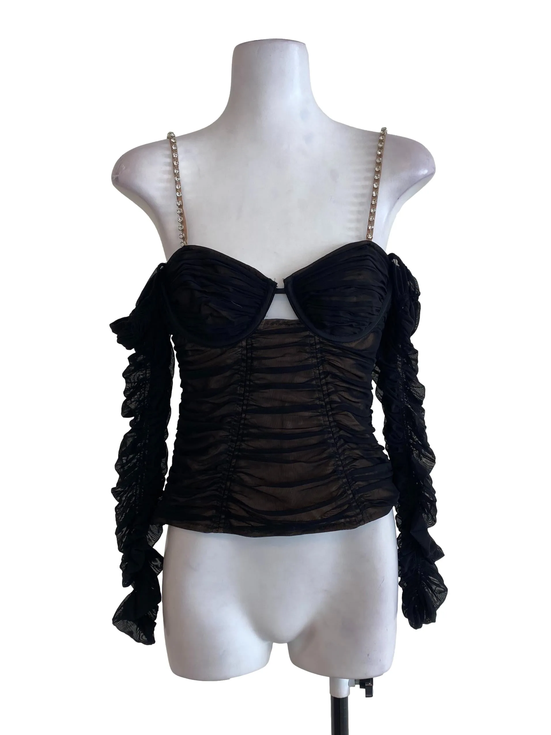 Black Ruffle Top