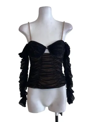 Black Ruffle Top