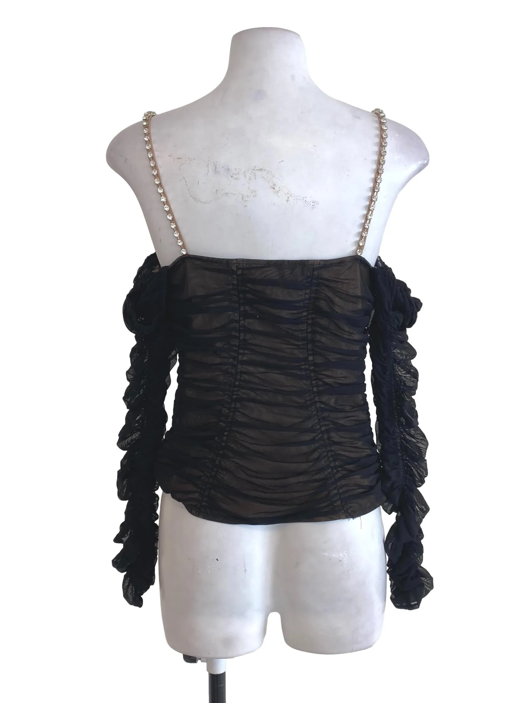 Black Ruffle Top