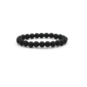 Black Silicon rubber 9MM bead bracelets