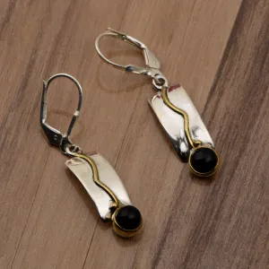 Black Spinel Handmade Dangle Earrings