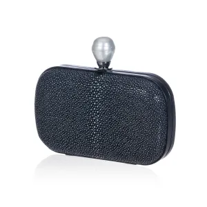 Black Stingray Leather Clutch