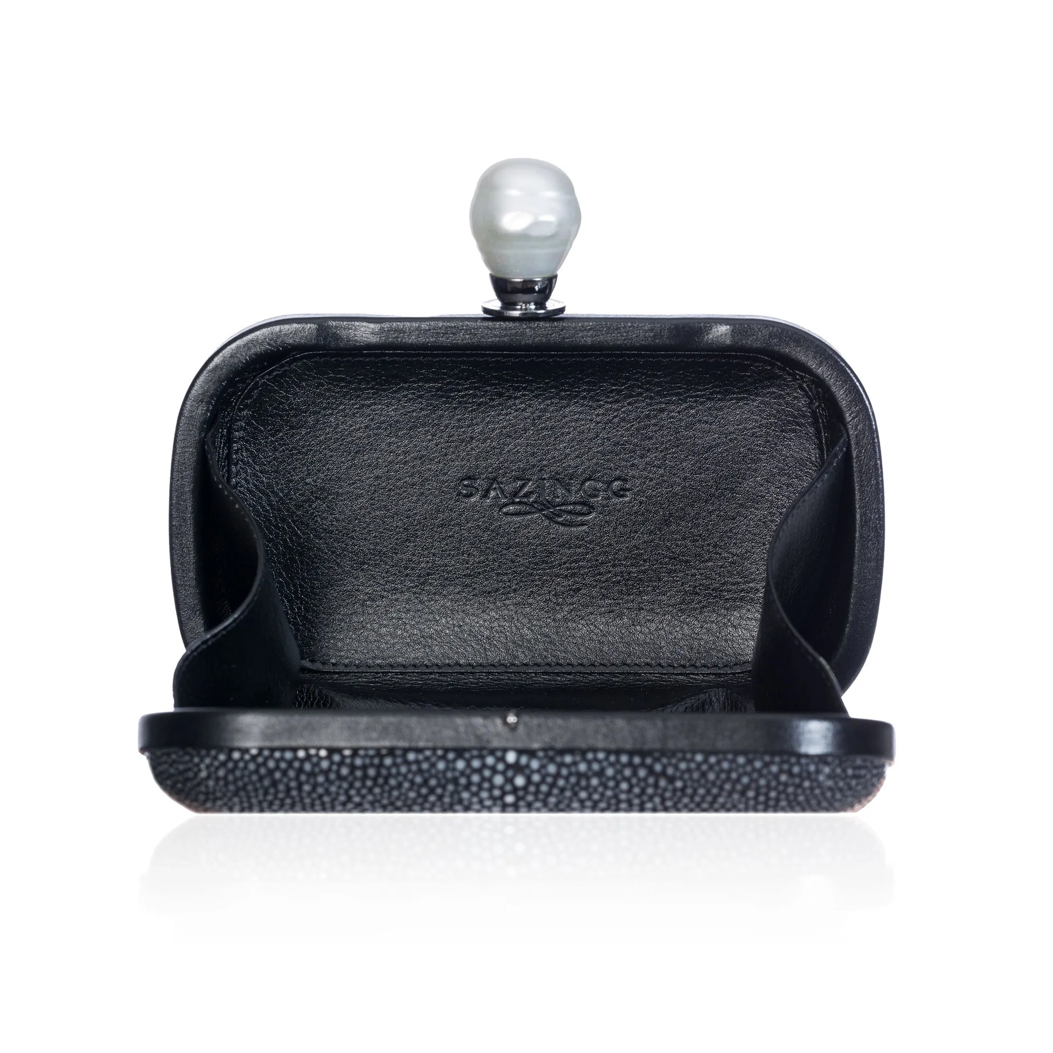 Black Stingray Leather Clutch
