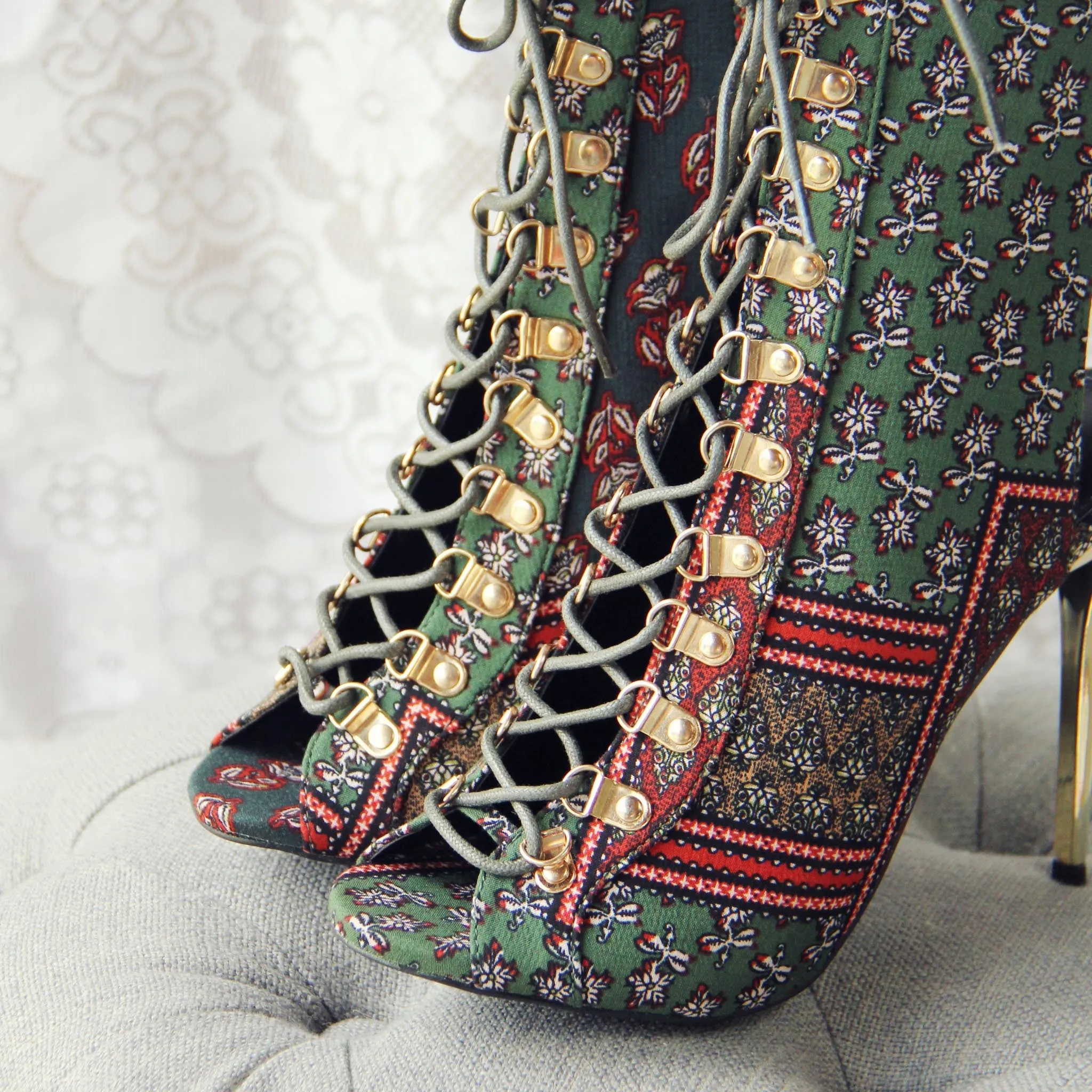 Block Print Heels