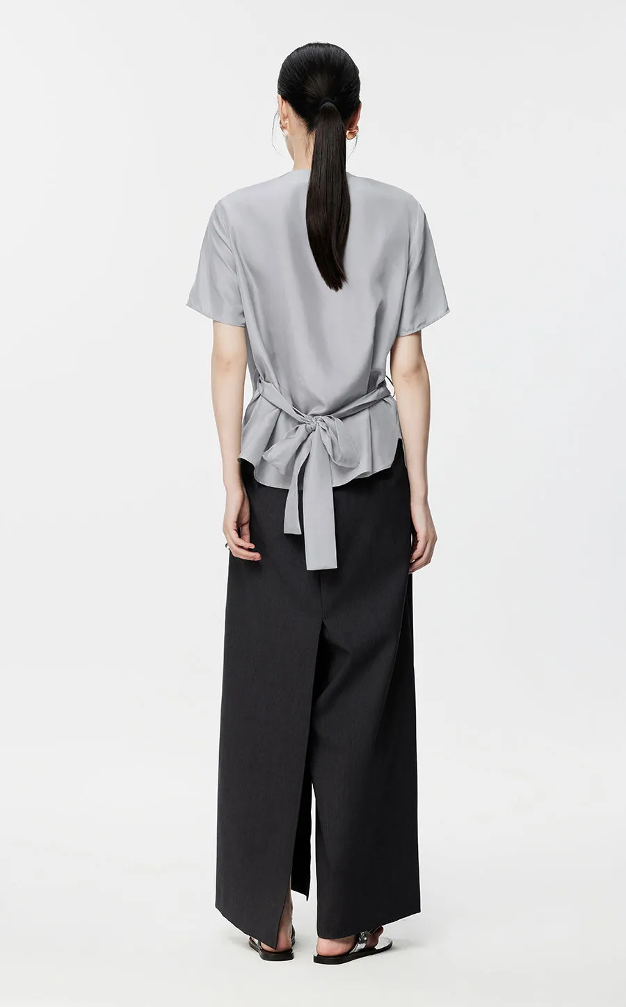 Blouse/JNBY V-neck Loose-fitting Short-sleeved Blouse