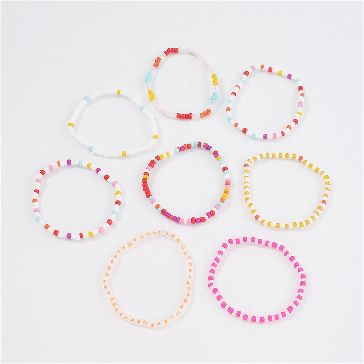 Blue & White Howlite Beaded Stretch Bracelet Set