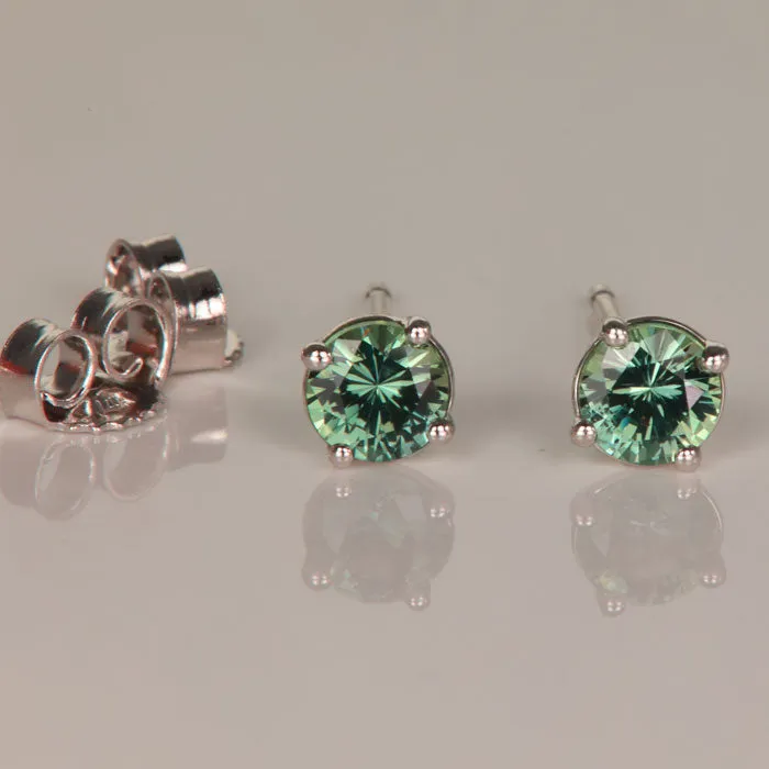 Blue Green Montana Sapphire Earring Studs .61ct