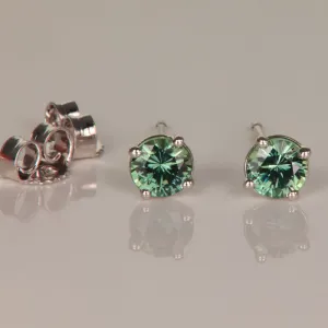 Blue Green Montana Sapphire Earring Studs .61ct