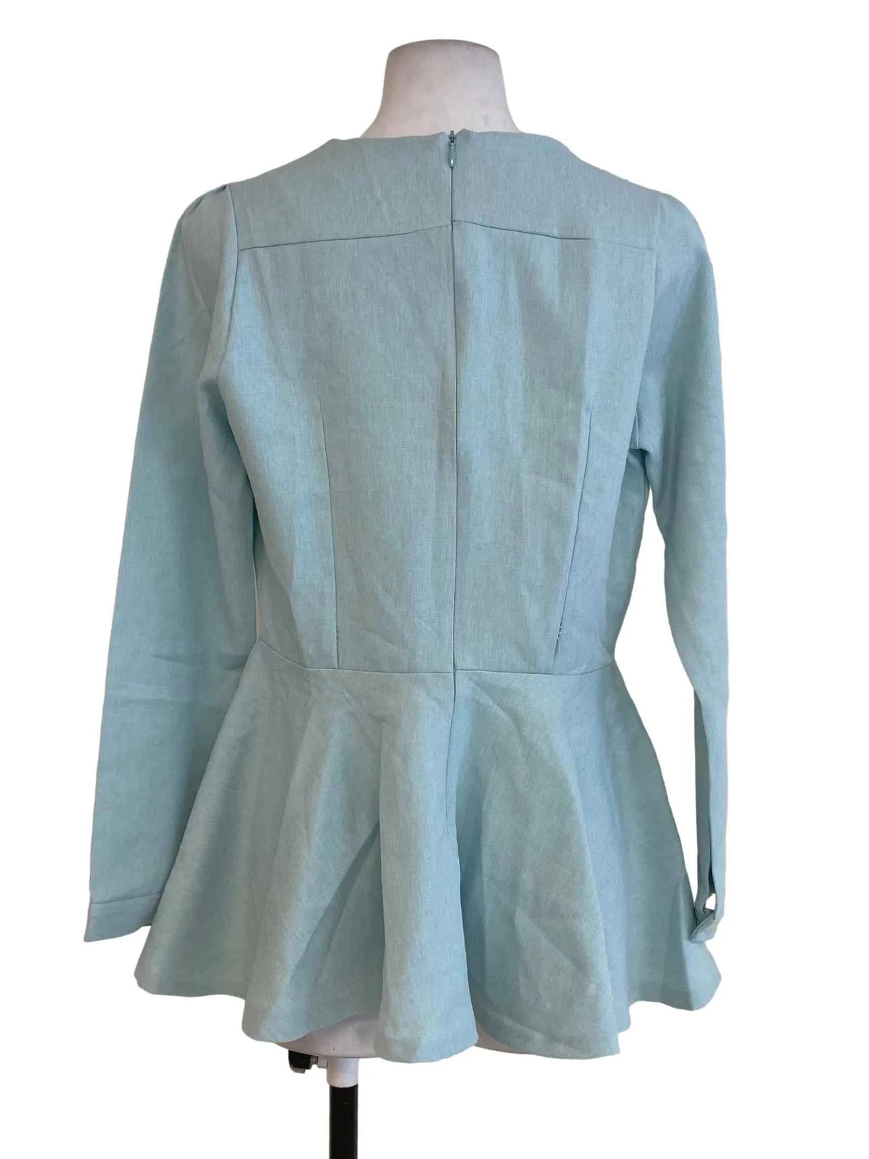 Blue Ruffle Blouse