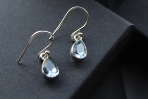 Blue Topaz Tear Drop Earrings