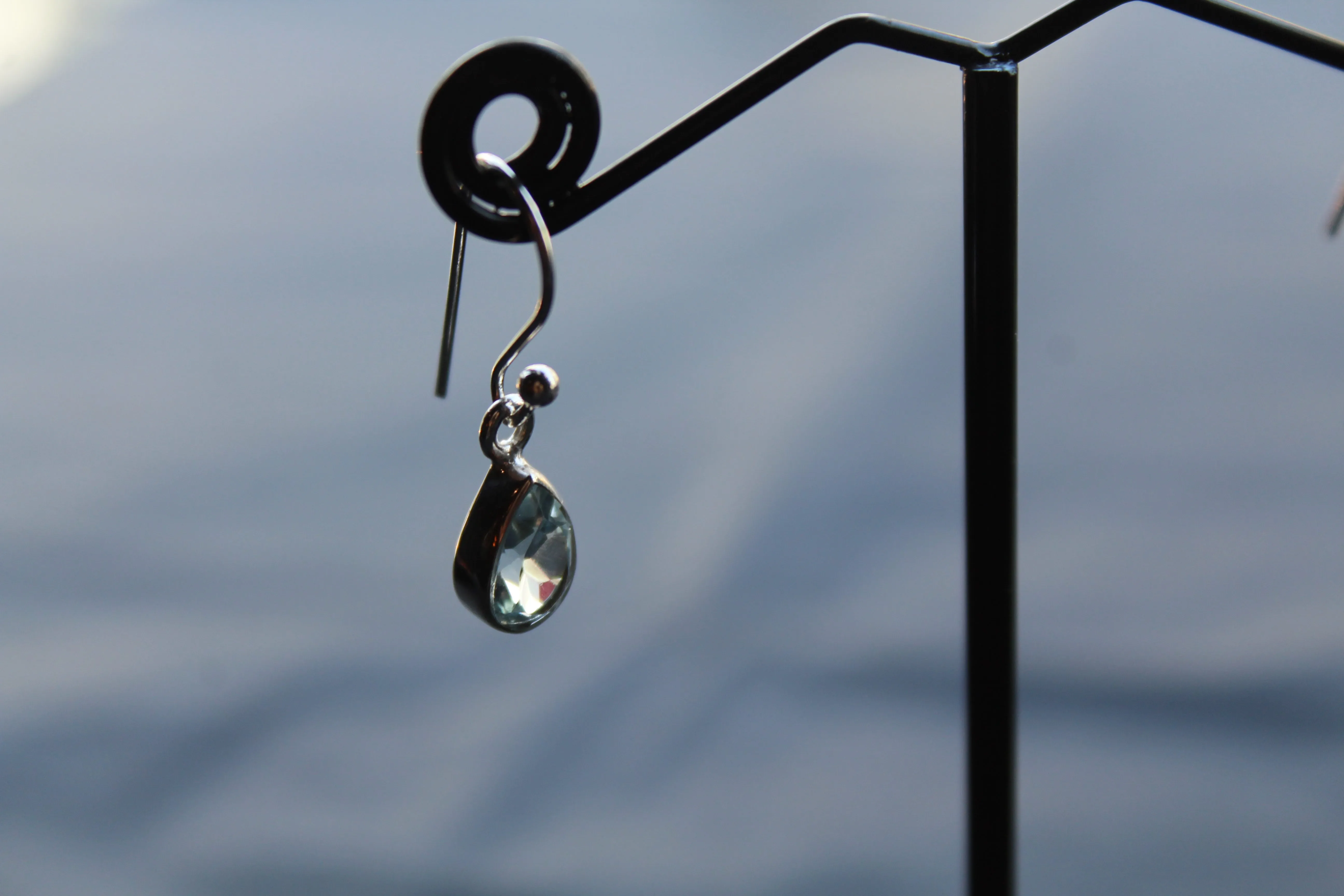 Blue Topaz Tear Drop Earrings