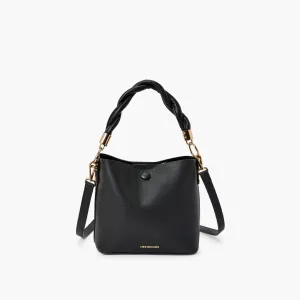 BRAIDED HANDLE BUCKET CROSSBODY PURSE