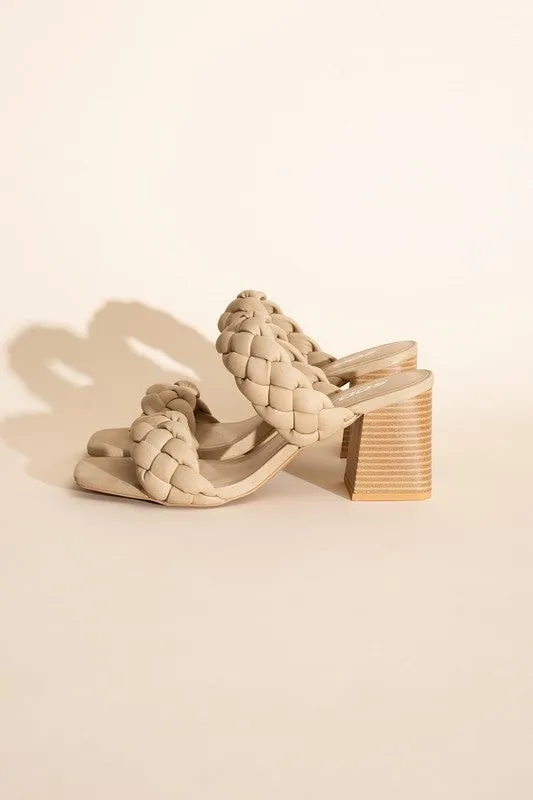 Braided Stras Mule Heels