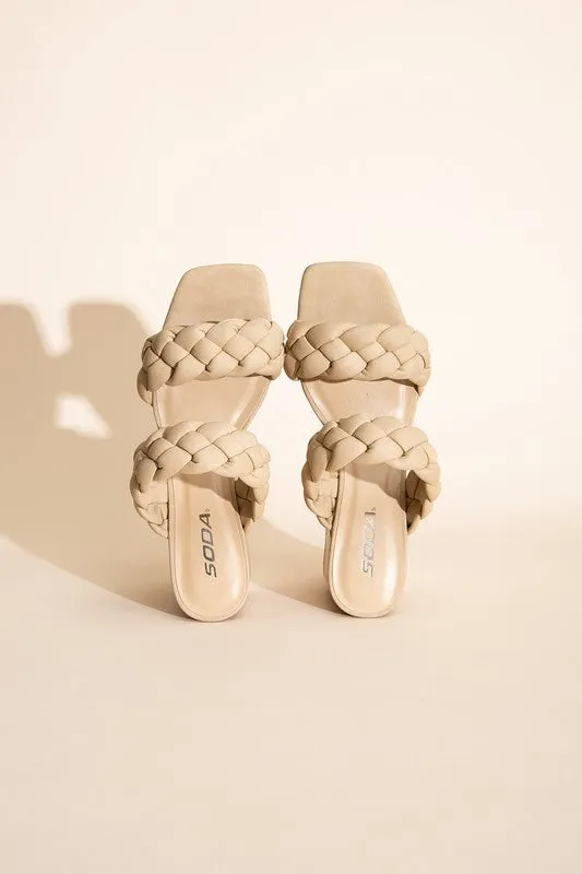 Braided Stras Mule Heels