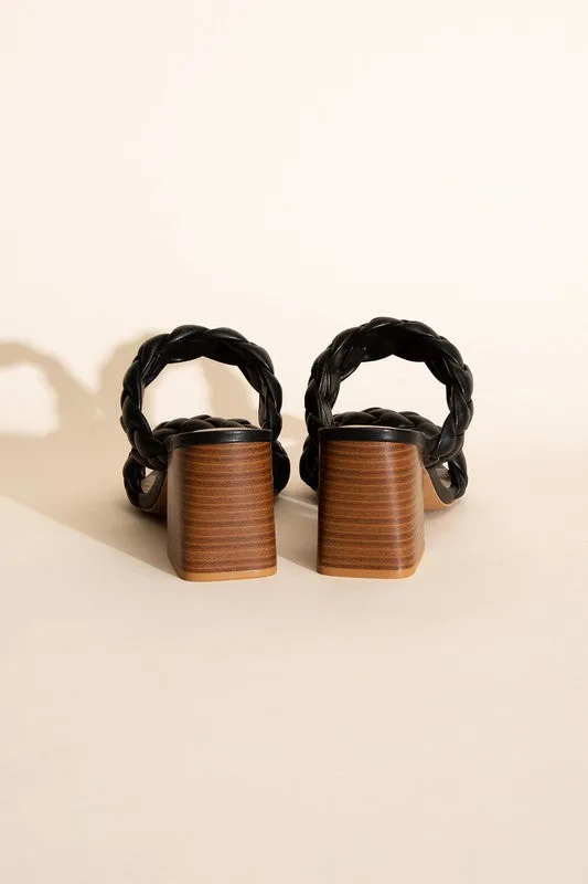 Braided Stras Mule Heels