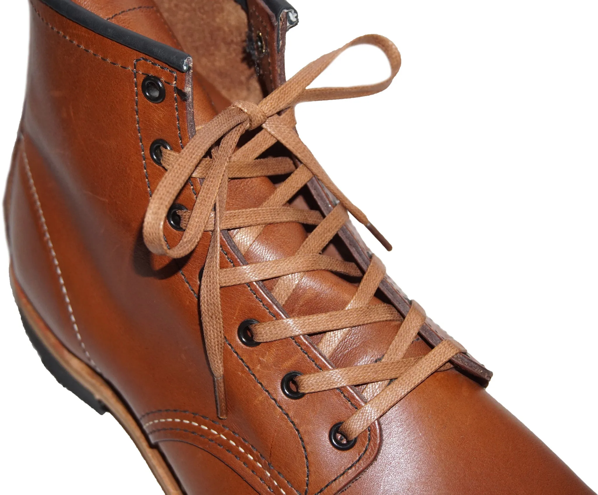 [British Tan] - Flat Waxed Cotton Shoelaces