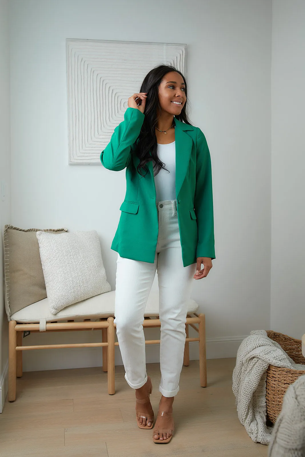Business as Usual Blazer in Kelly Green