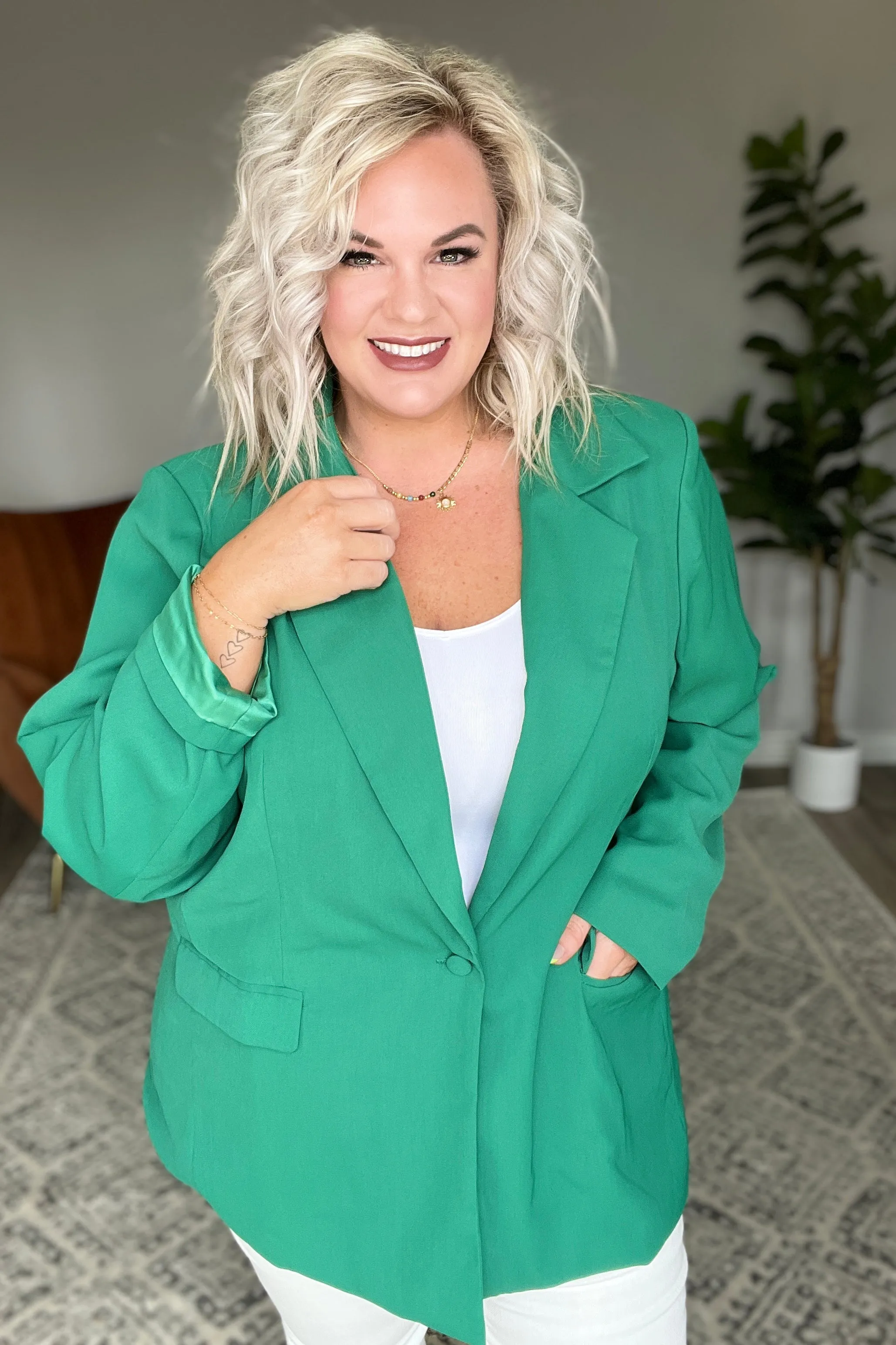 Business as Usual Blazer in Kelly Green