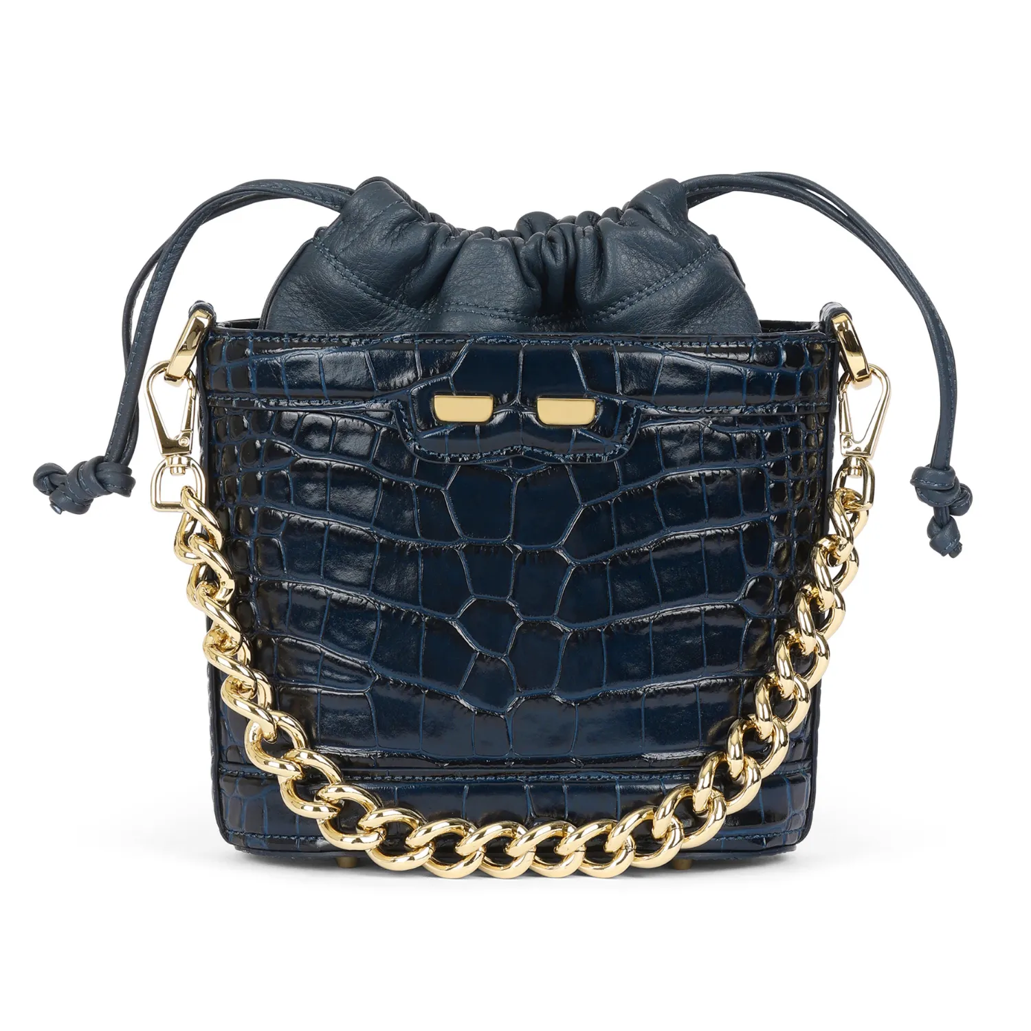 Byrd Bucket in Navy Croc