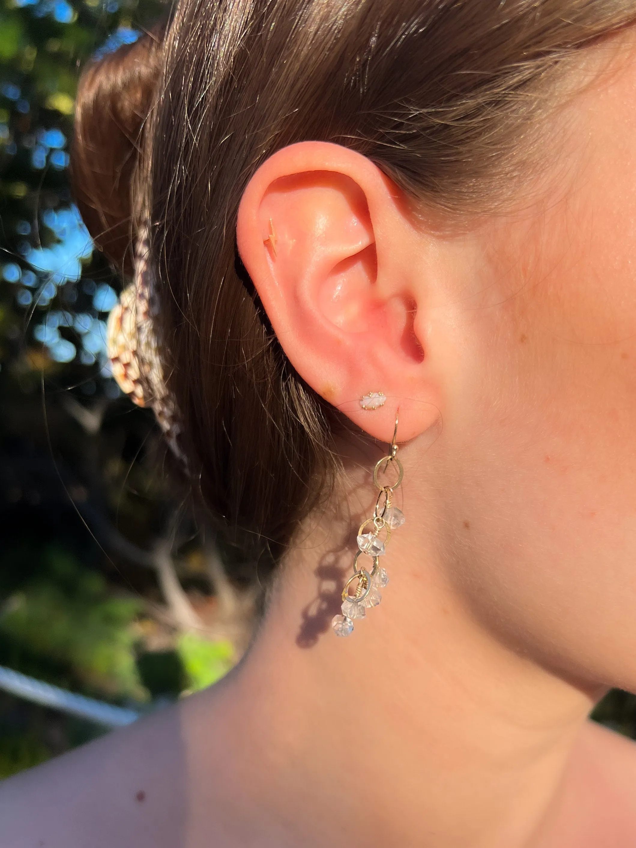 Cascading Herkimer Diamond Earrings