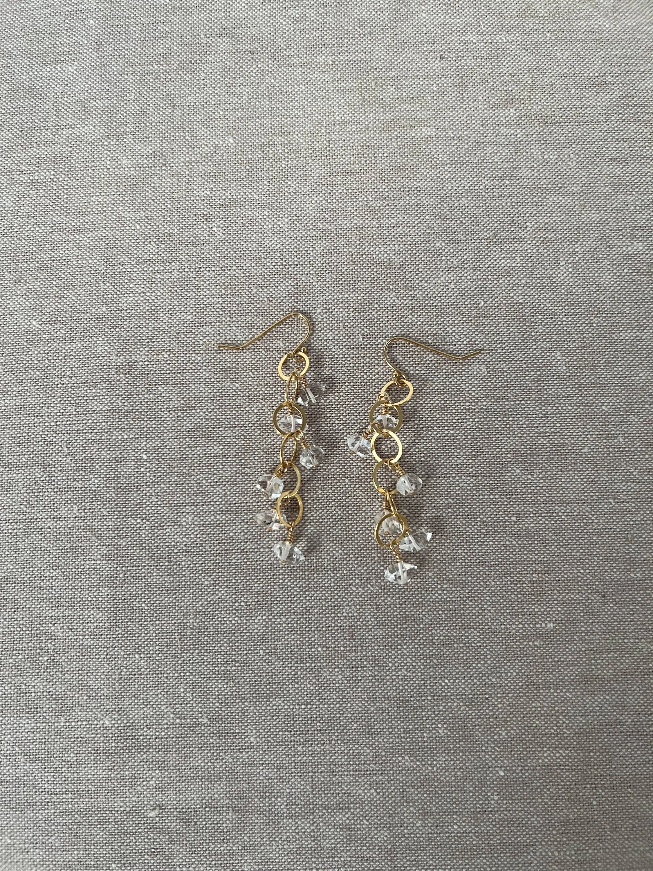 Cascading Herkimer Diamond Earrings