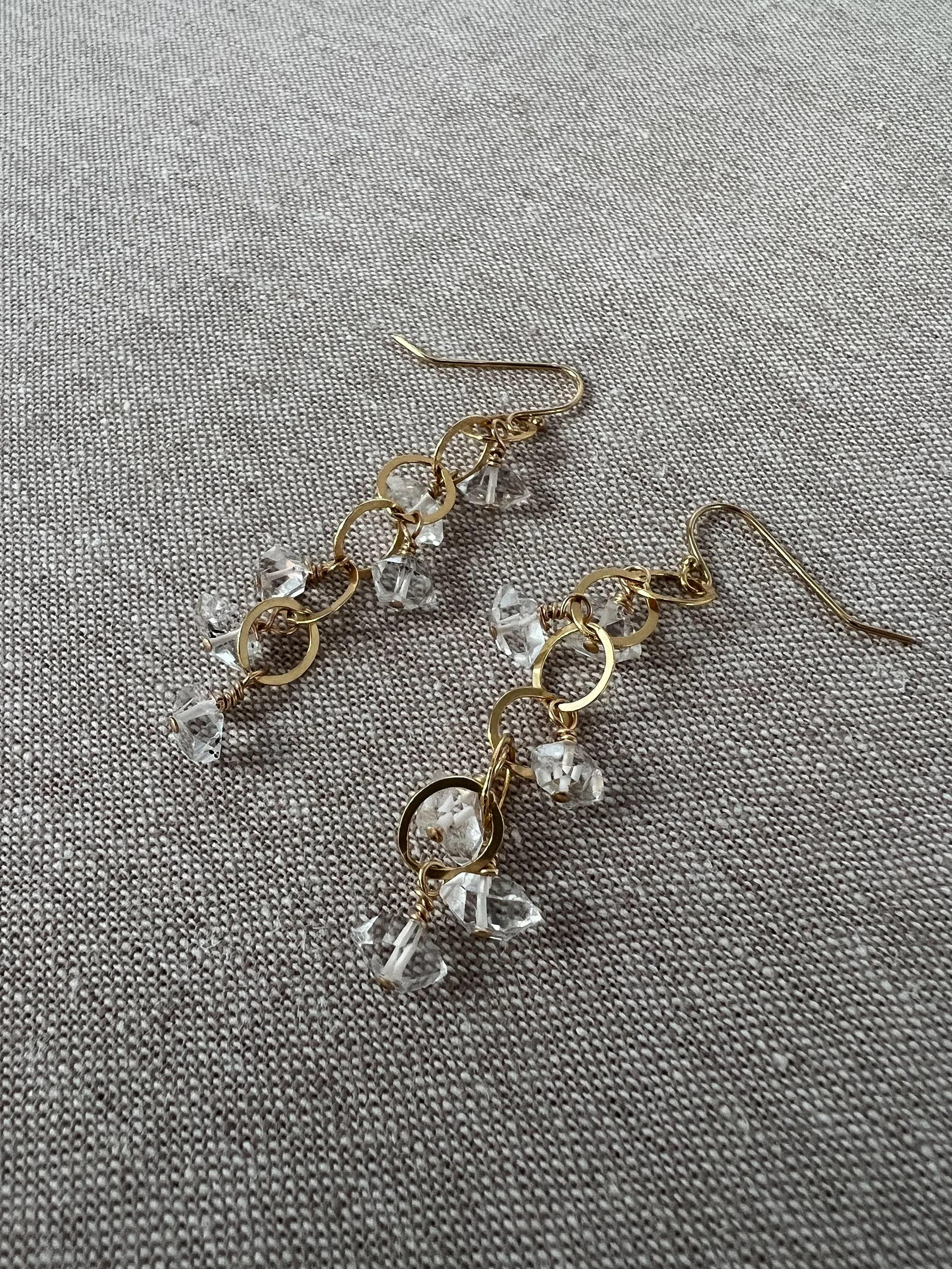 Cascading Herkimer Diamond Earrings