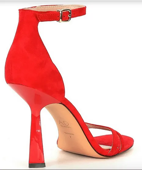 Celina Red Ankle Strap Heels