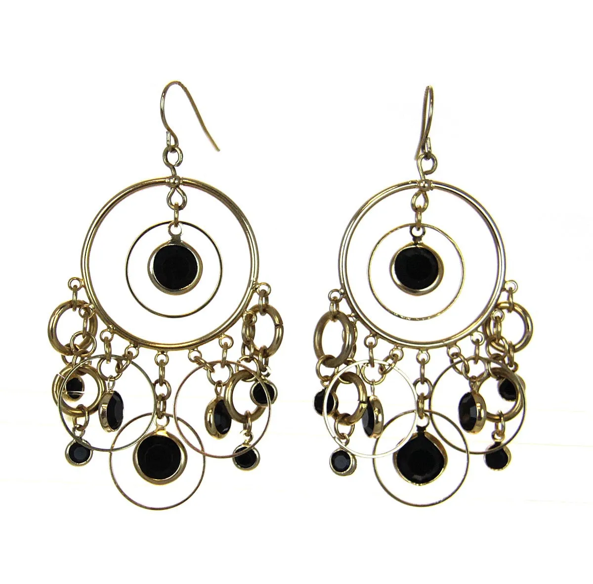 Chandelier Circle Gold Earrings