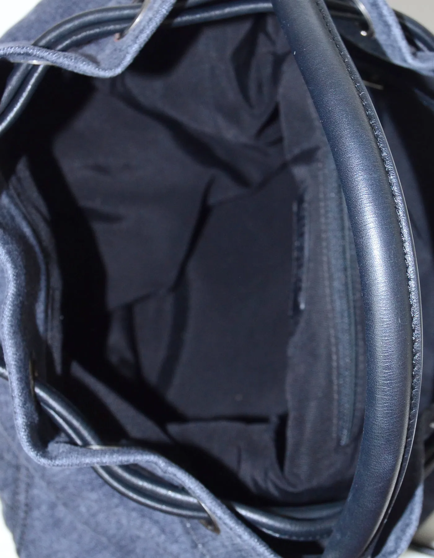 Chanel Blue Denim 2017 Drawstring Convertible Backpack Bucket Bag